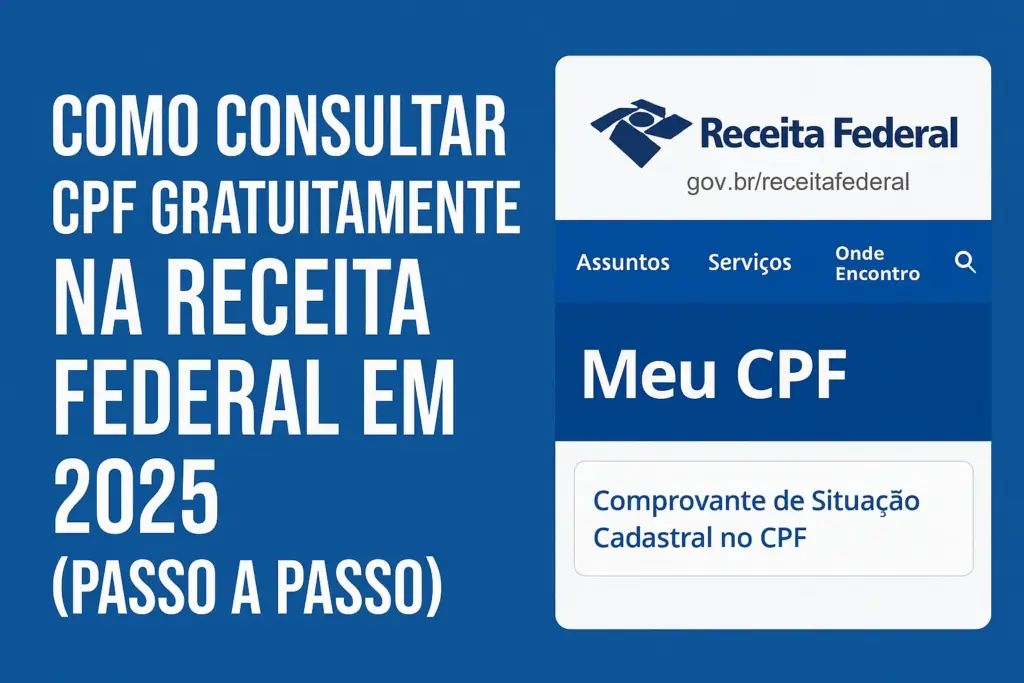 Como Consultar CPF Gratuitamente na Receita Federal em 2025 (Passo a Passo) 1 consulta cpf gratis receita