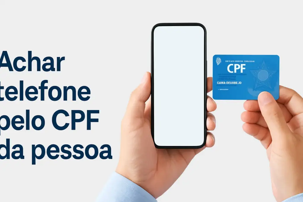 Imagem de uma pessoa procurando achar uma pessoa pelo CPF usando a internet e um celular