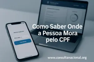 Ilustração representando a consulta de endereço pelo CPF com celular e dados exibidos na tela, simbolizando privacidade, precisão e atendimento via WhatsApp.